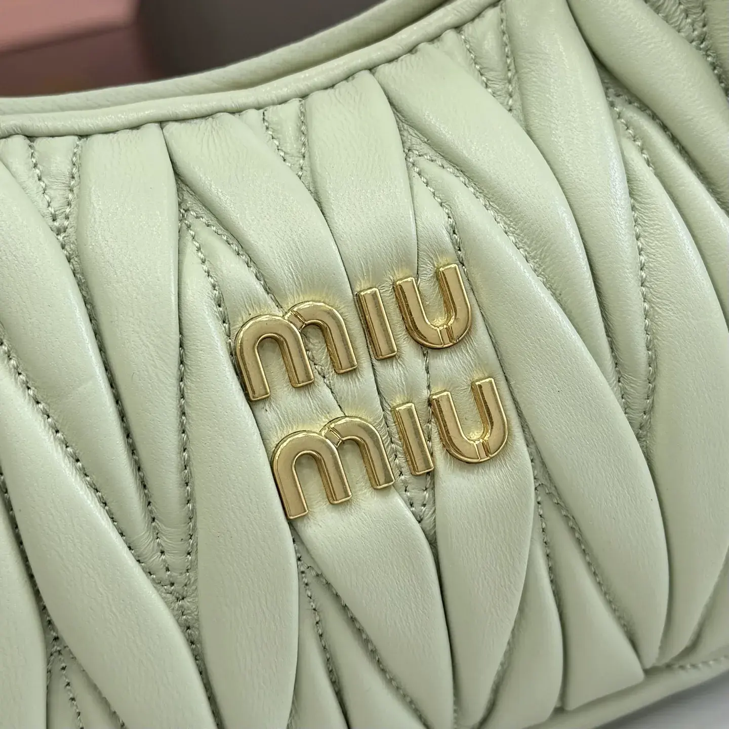 Miu Miu Matelasse Green Lambskin Shoulder Bag product photo from LabelPicks