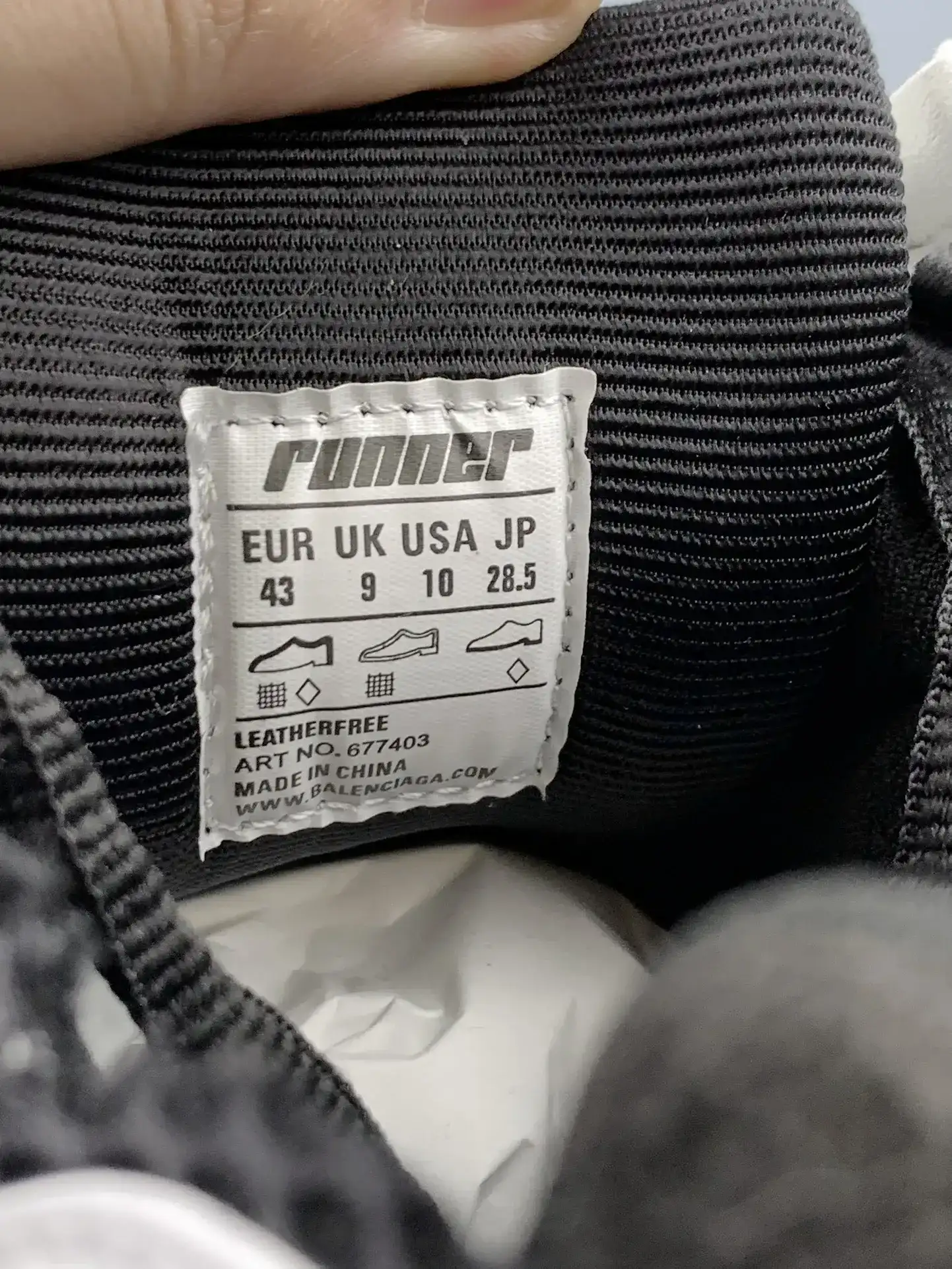 Balenciaga Runner Sneaker in White/Black product photo from LabelPicks