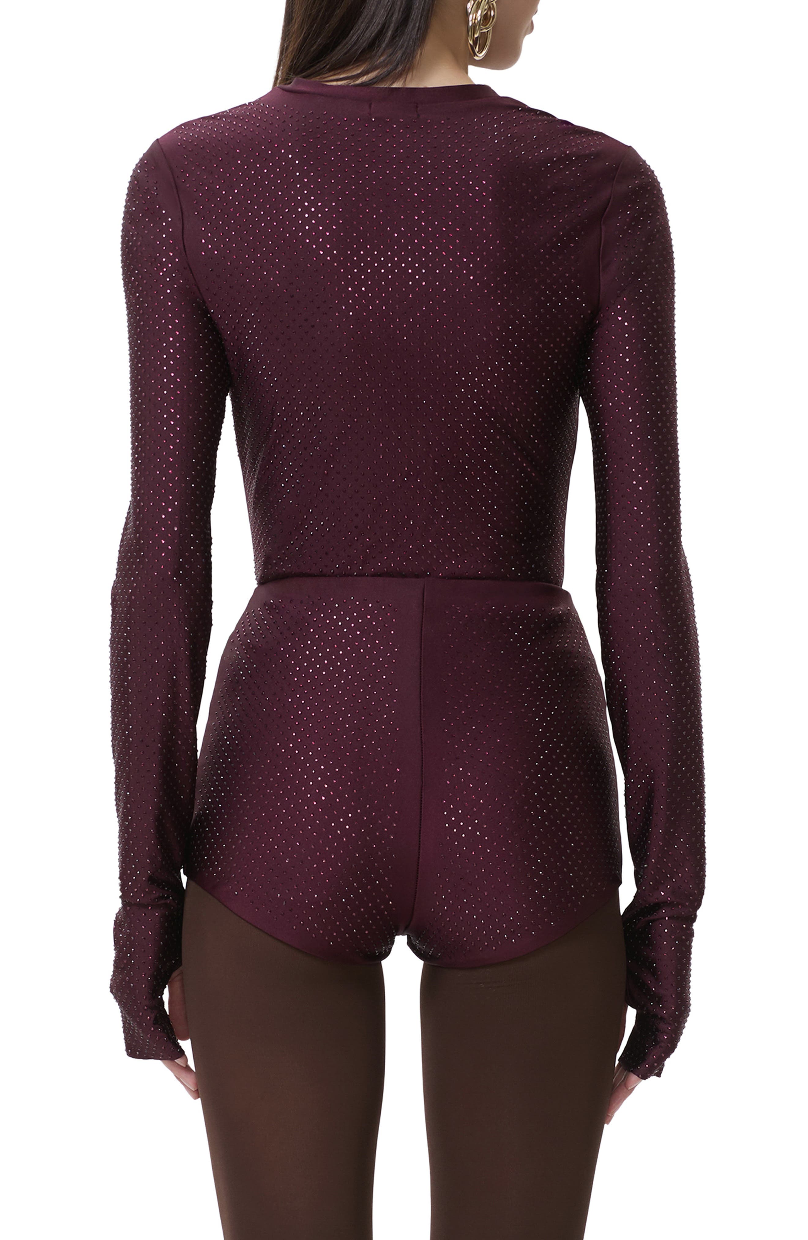 AFRM Kaylee Stud Accent Long Sleeve Mesh Top