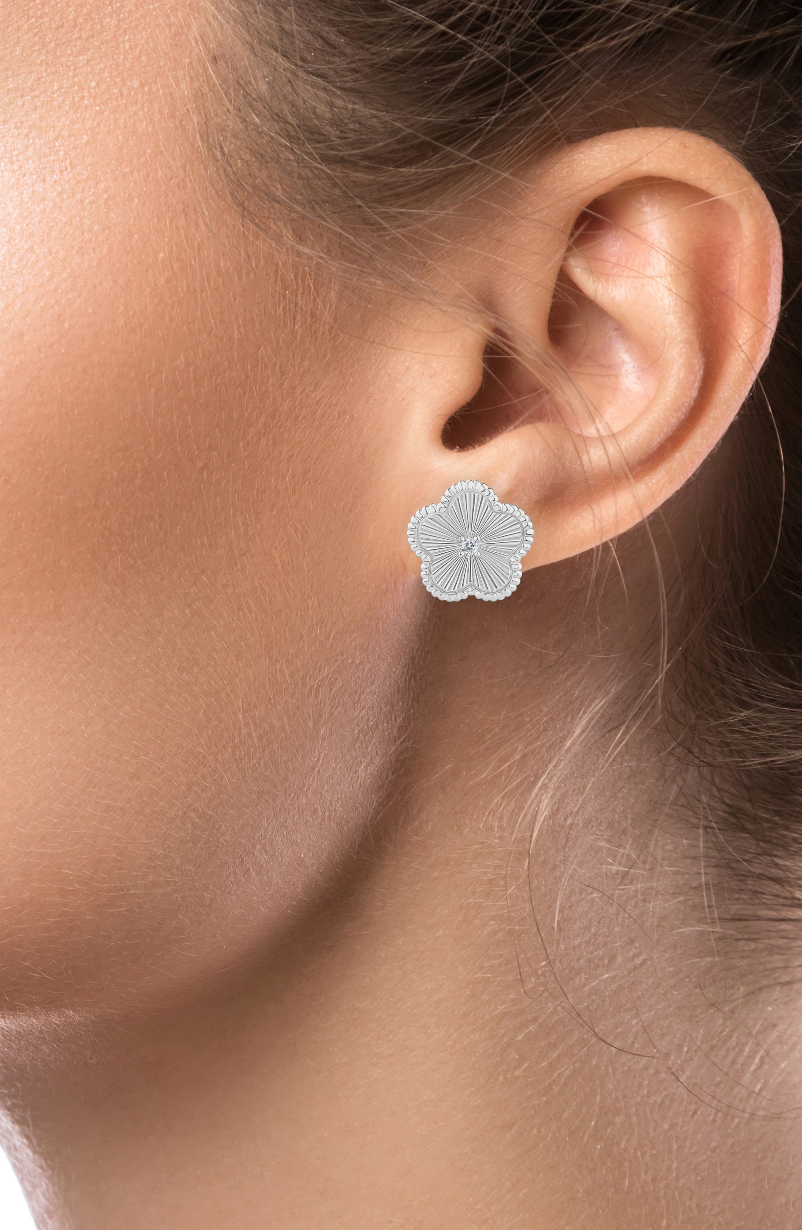 CZ by Kenneth Jay Lane CZ Clover Stud Earrings