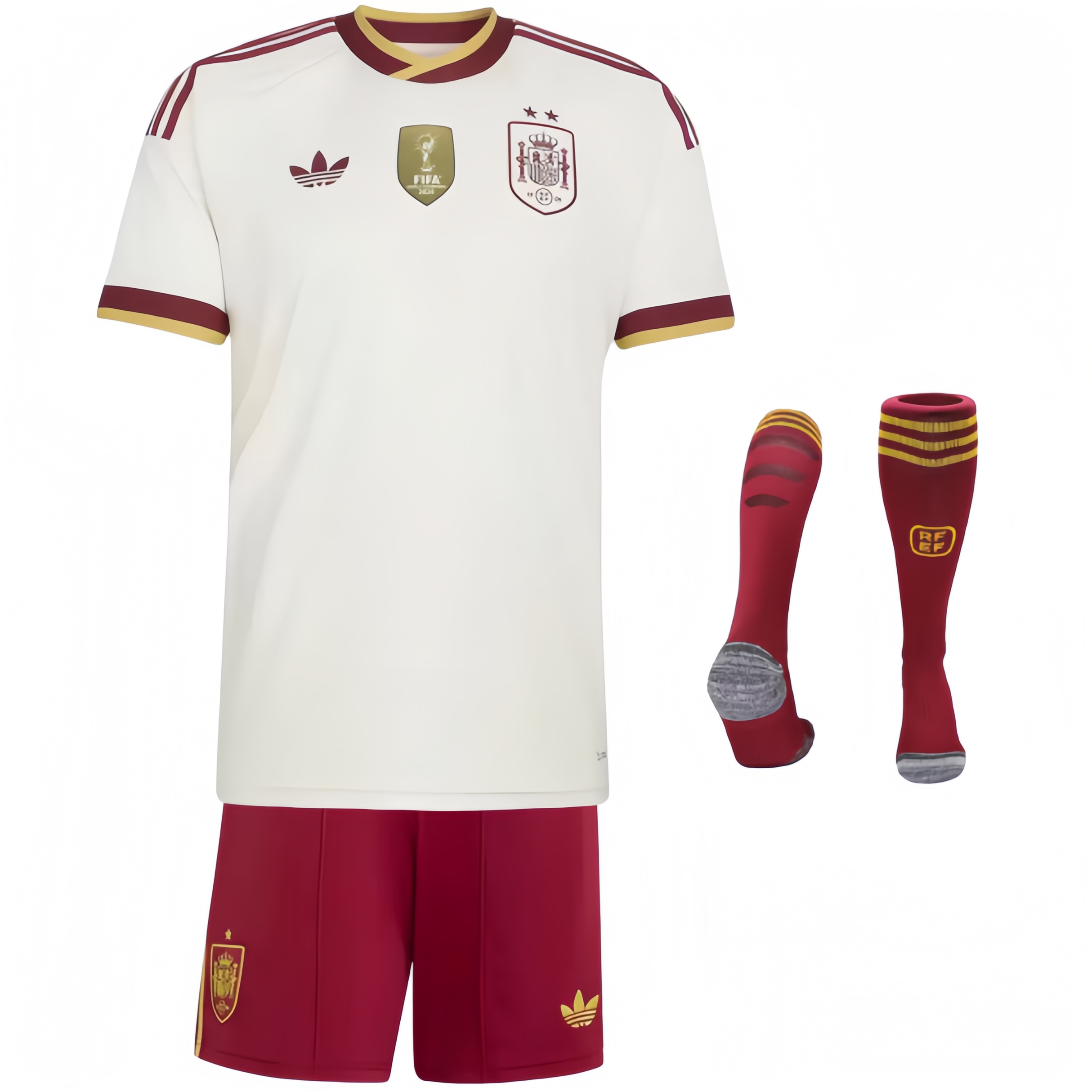 2026 World Cup Spain Star Player Away Kids' Soccer Jersey with Socks (Two stars)