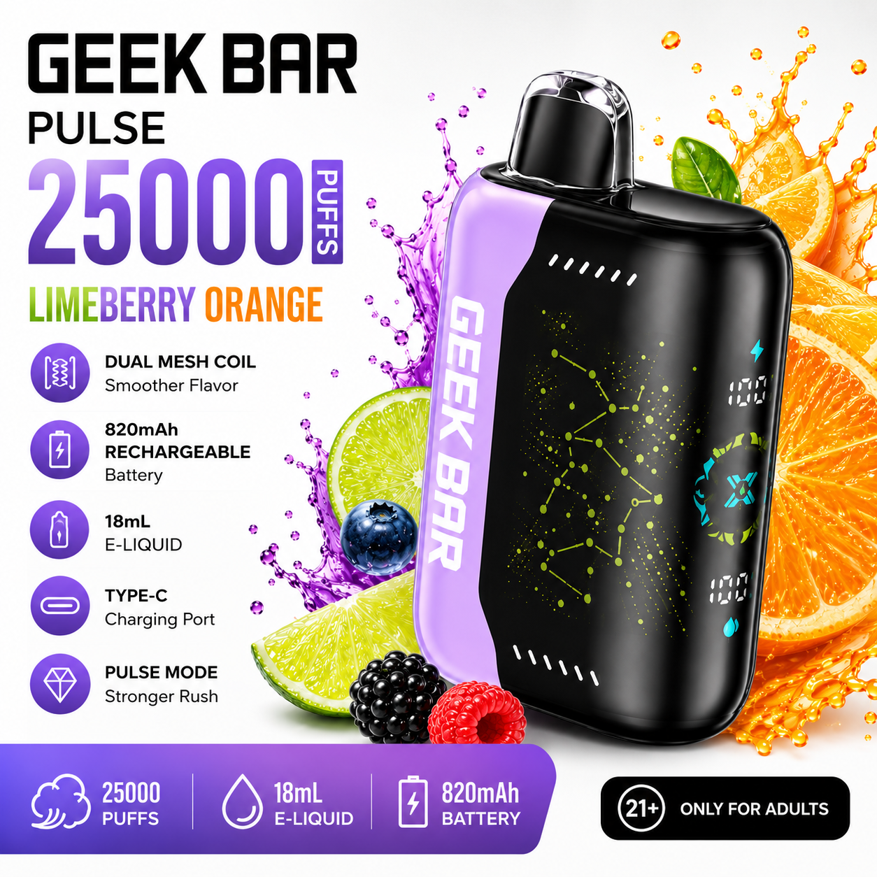 🔥GEEK BAR Disposable e-cigarettes - 25000 puffs👉Delivered Within 1–3 Business Days