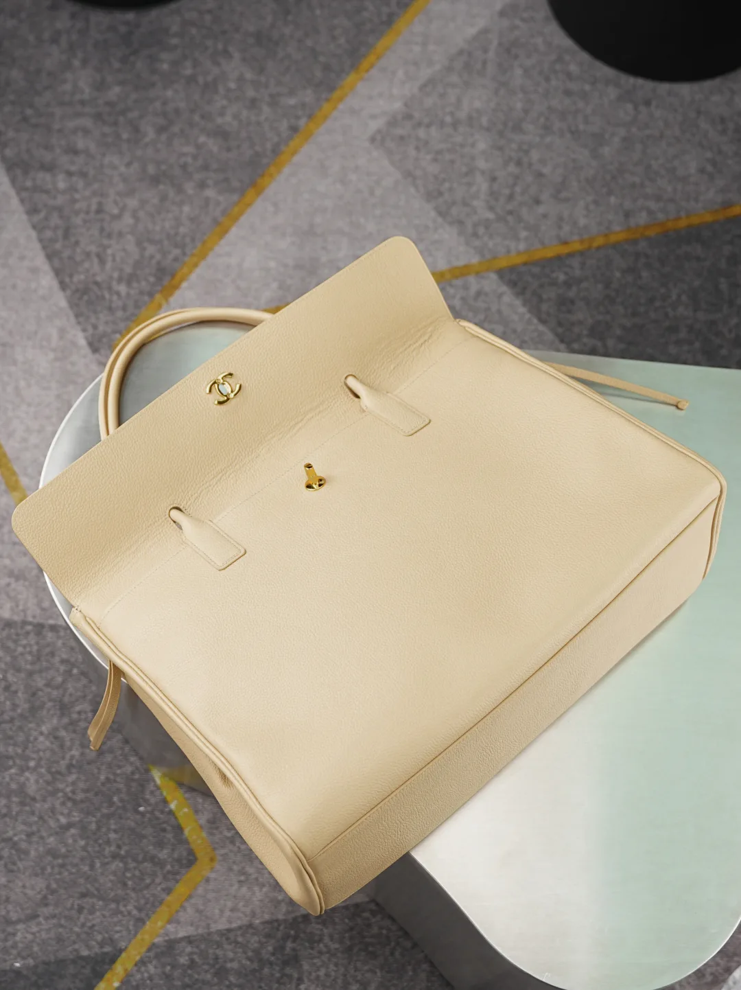 Chanel Beige Grained Leather Tote Bag product photo from LabelPicks
