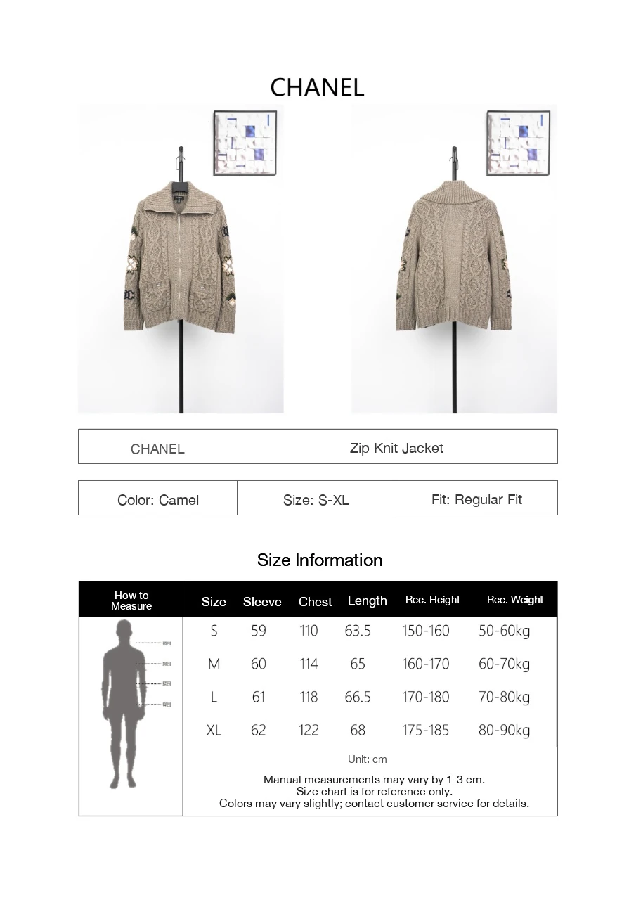 CHANEL Taupe Grey Cable-Knit Zip Jacket product photo from LabelPicks