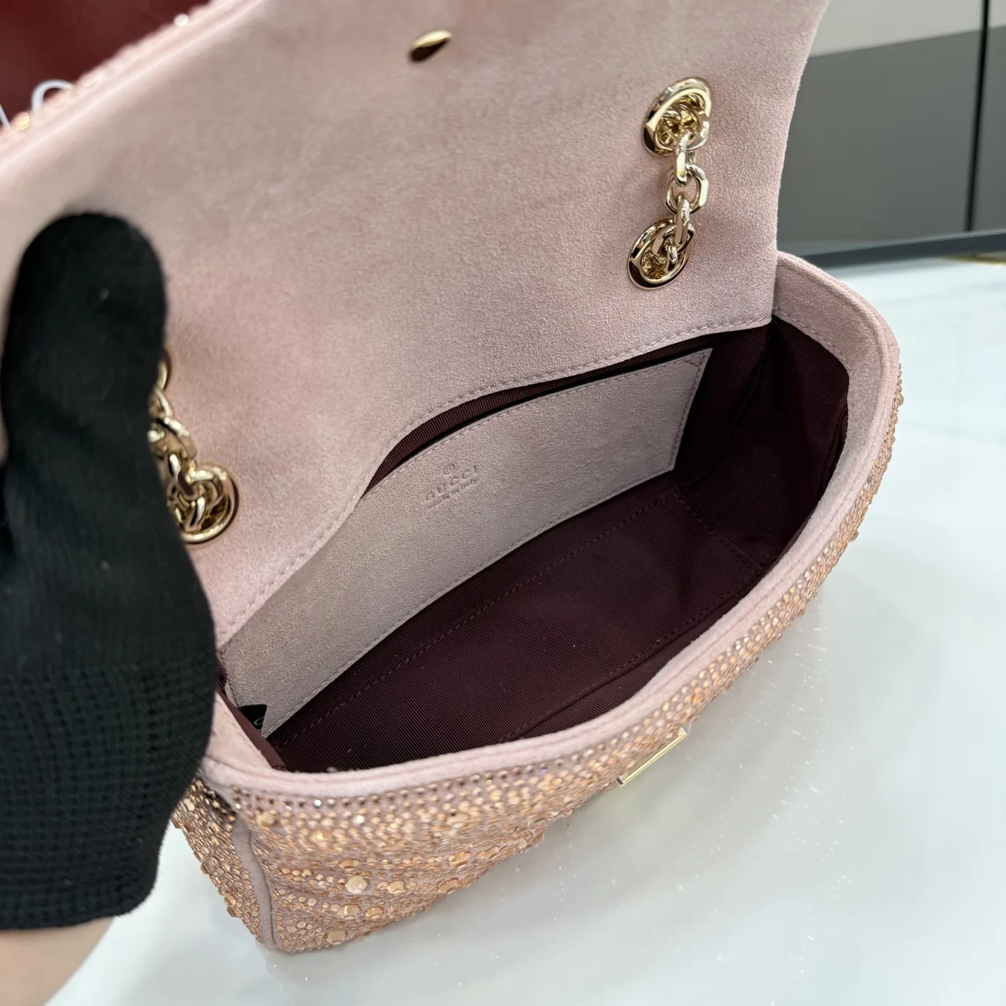 Gucci Pink Marmont GG Supreme Canvas Shoulder Bag product photo from LabelPicks