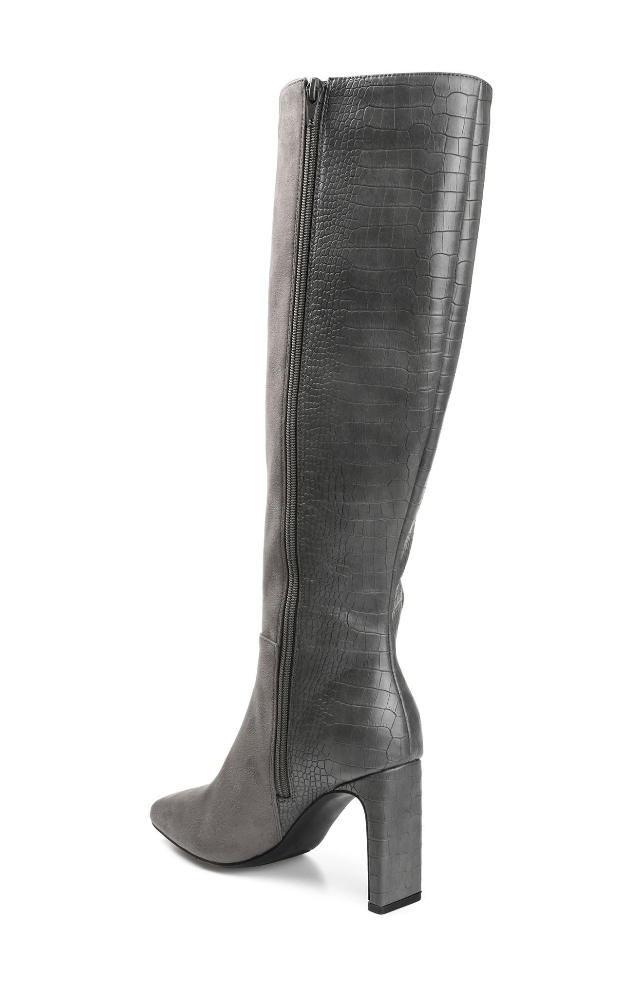 Journee Collection Elisabeth Croc Embossed Tall Boot