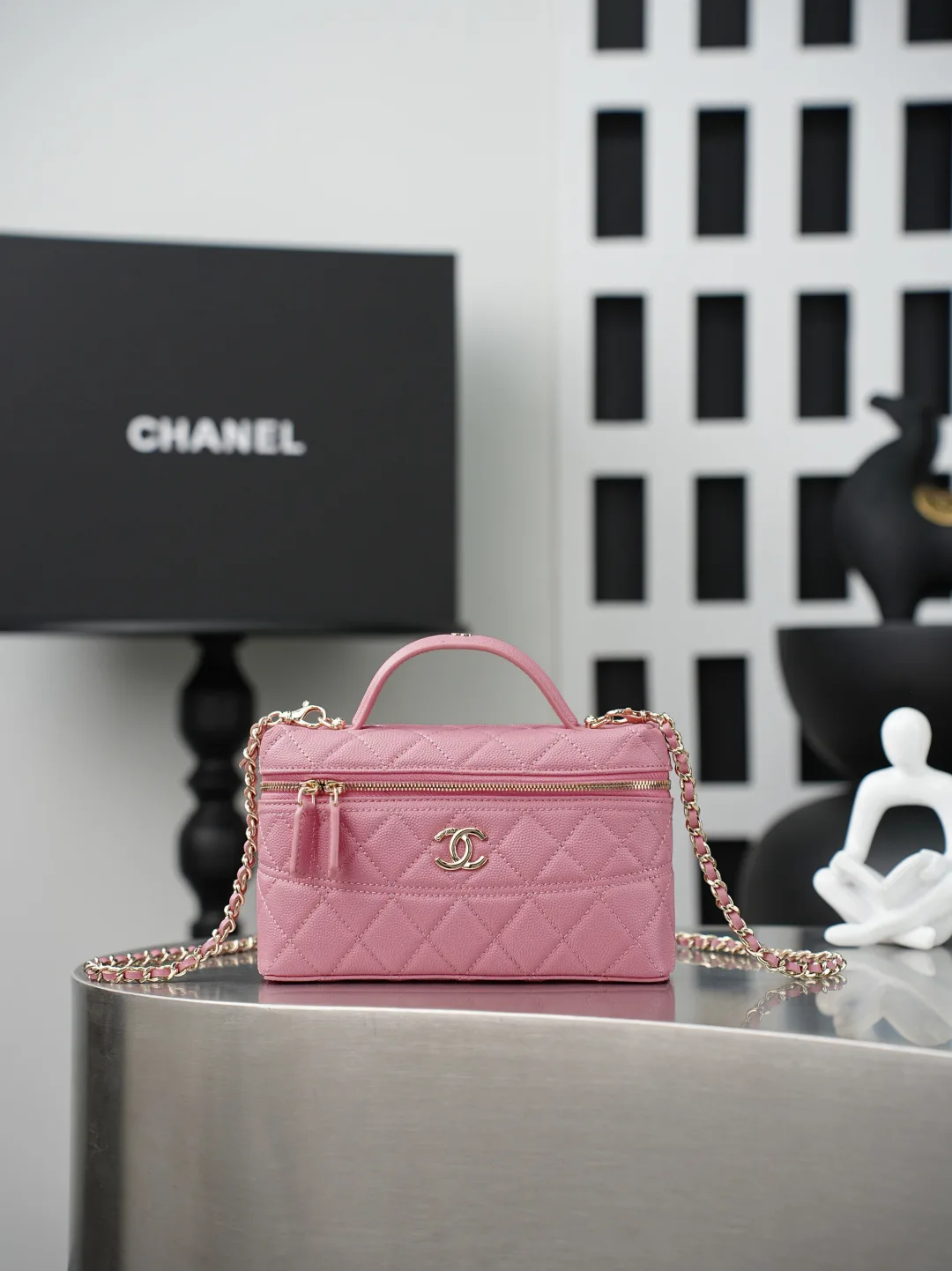 Chanel Pink Quilted Leather Top Handle Bag product photo from LabelPicks