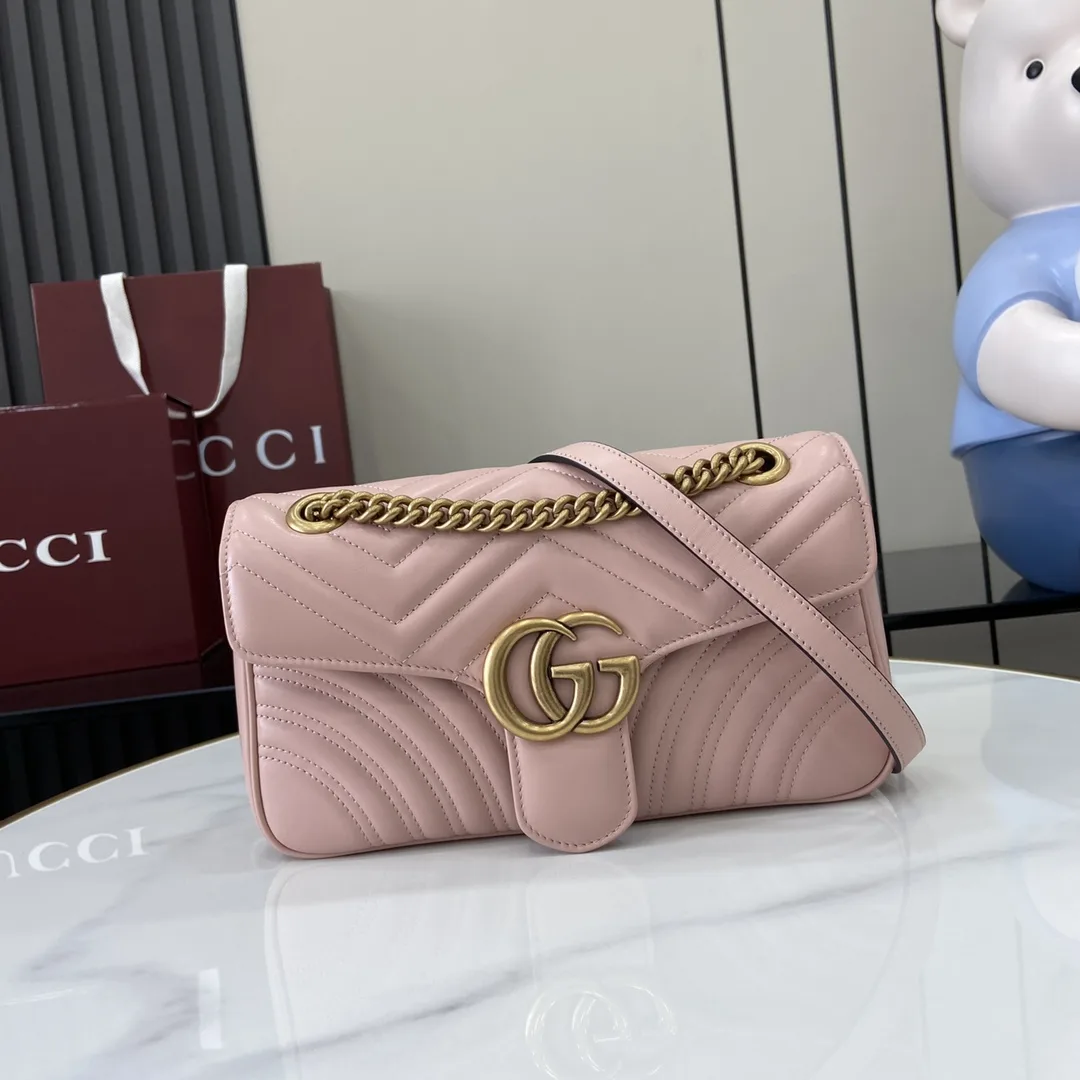 Gucci Pink Marmont GG Supreme Canvas Shoulder Bag product photo from LabelPicks