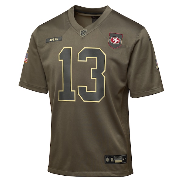 Brock Purdy San Francisco 49ers Nike Youth 2025 Salute to Service Game Jersey - Olive
