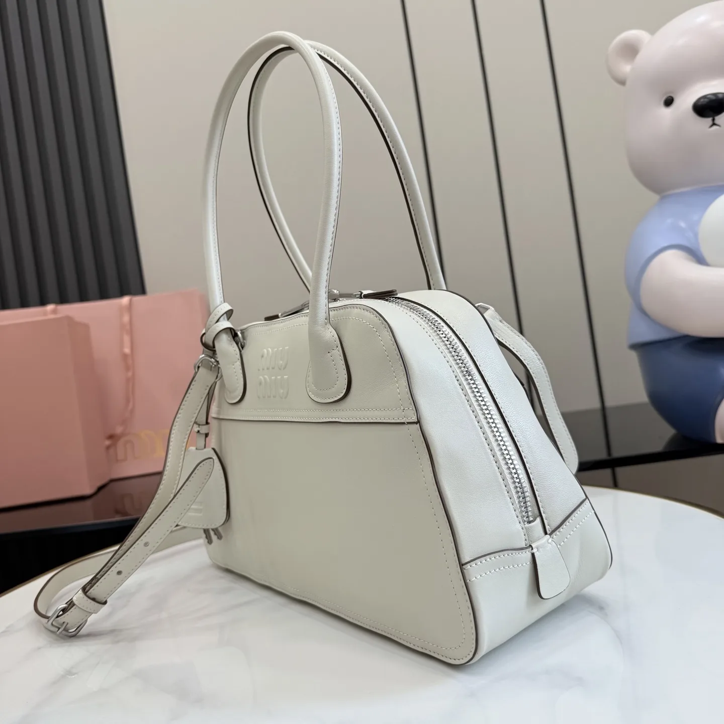 Miu Miu Vivant White Calfskin Top Handle Bag product photo from LabelPicks
