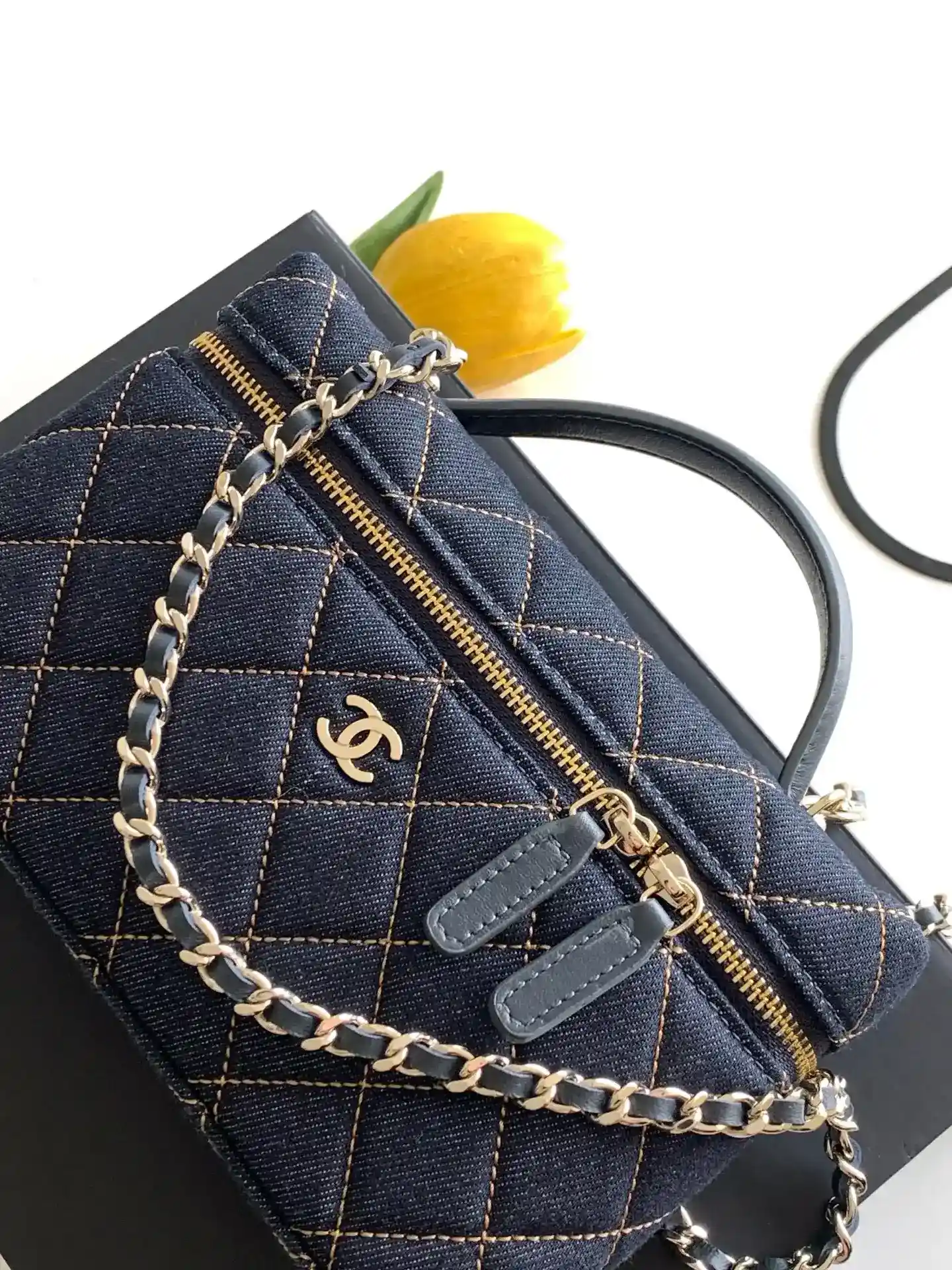 Chanel Navy Quilted Leather Crossbody Bag product photo from LabelPicks