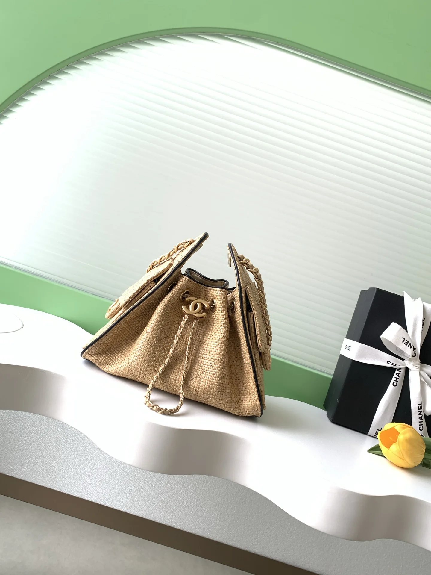 Chanel Straw Woven Bucket Bag product photo from LabelPicks