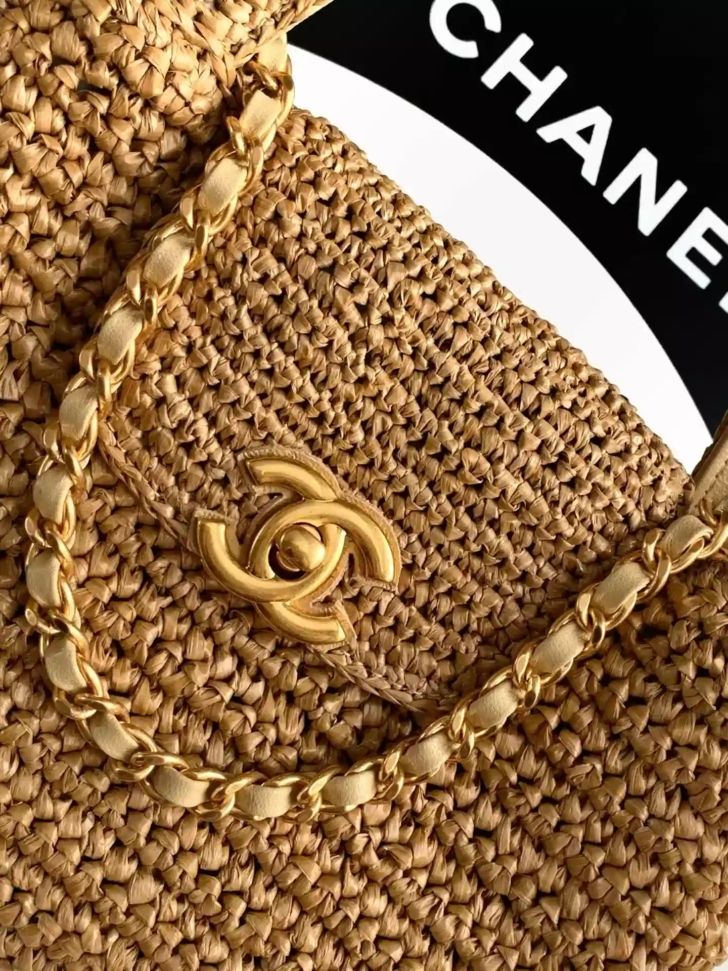 Chanel Brown Woven Leather Top Handle Bag product photo from LabelPicks