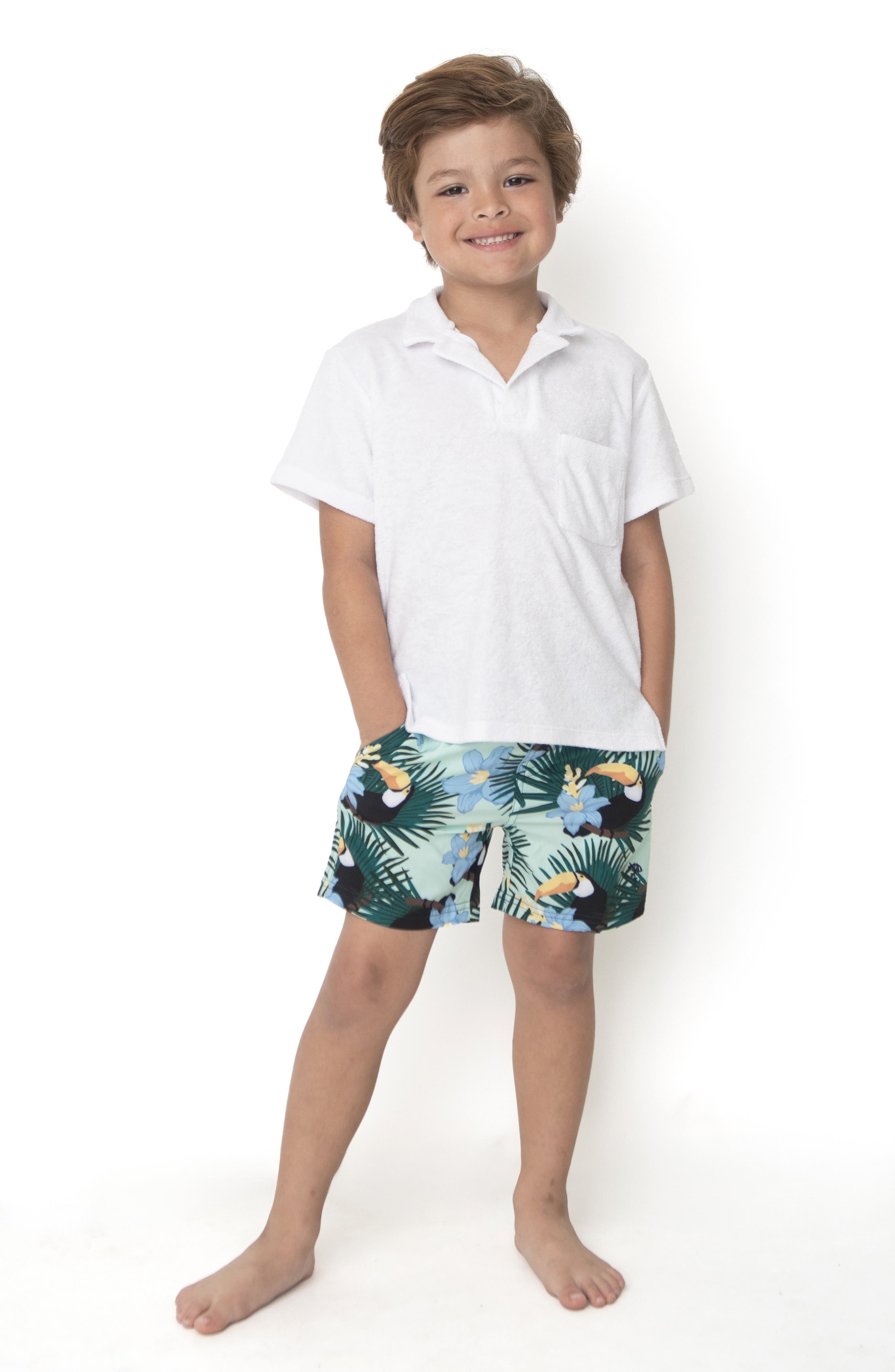 Shade Critters Kids' Toucan Print UPF 50+ Swim Trunks