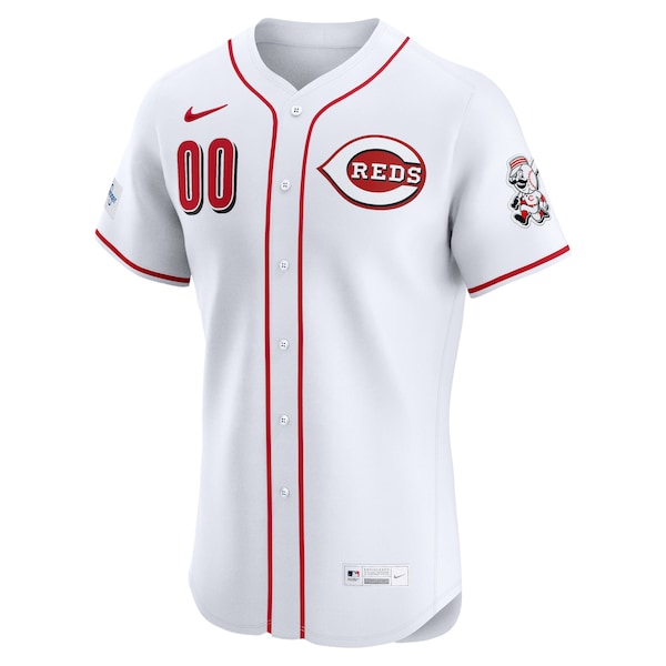 Cincinnati Reds Nike Home Elite Sponsor Patch Custom Jersey - White
