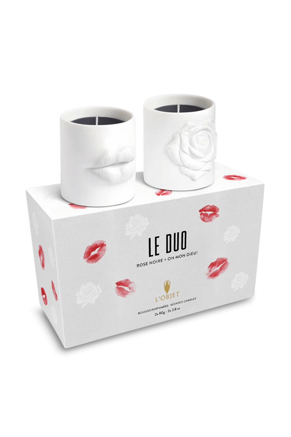 LOBJET Le Duo Lips + Rose candles - Gift Set