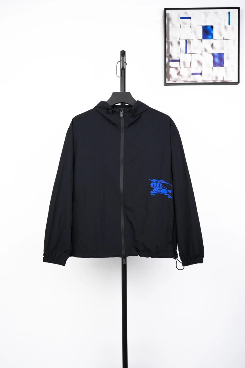 Burberry Navy Blue Equestrian Knight Windbreaker Jacket product photo from LabelPicks