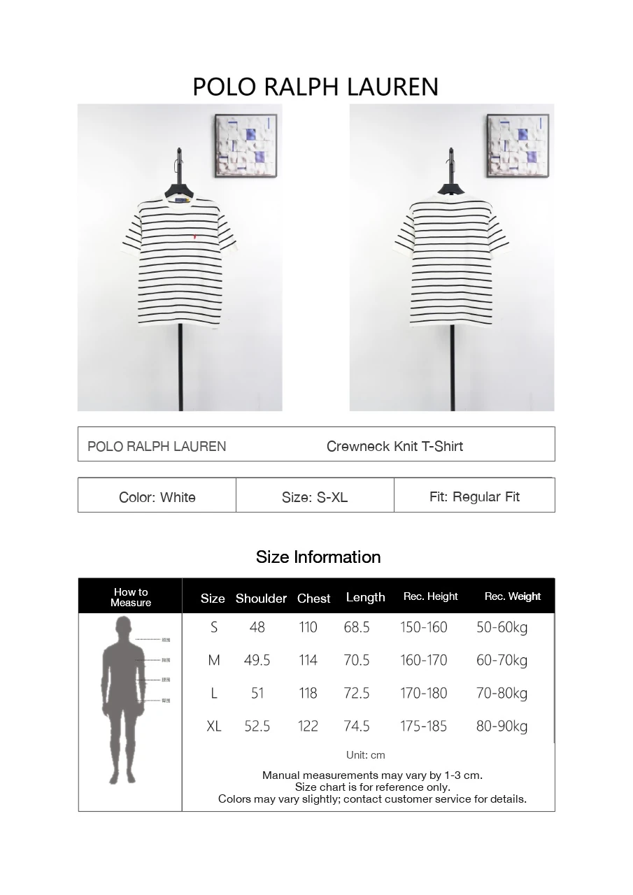 Ralph Lauren White Stripe Pony Embroidered Knit T-Shirt product photo from LabelPicks