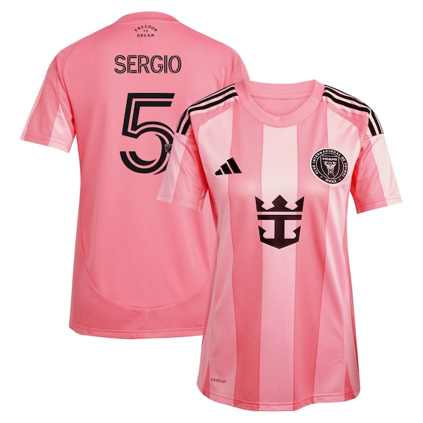Sergio Busquets Inter Miami CF adidas Women's 2025 Euforia Replica Player Jersey - Light Pink