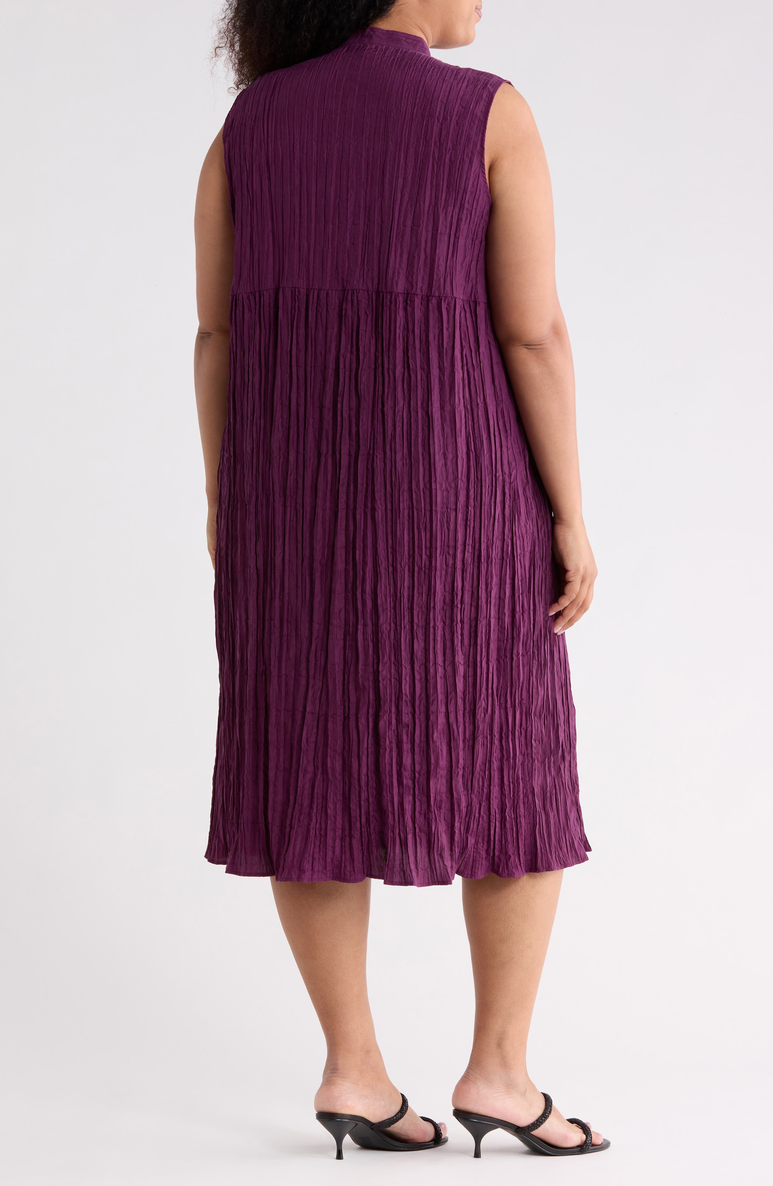 Eileen Fisher Sleeveless Silk Midi Shirtdress