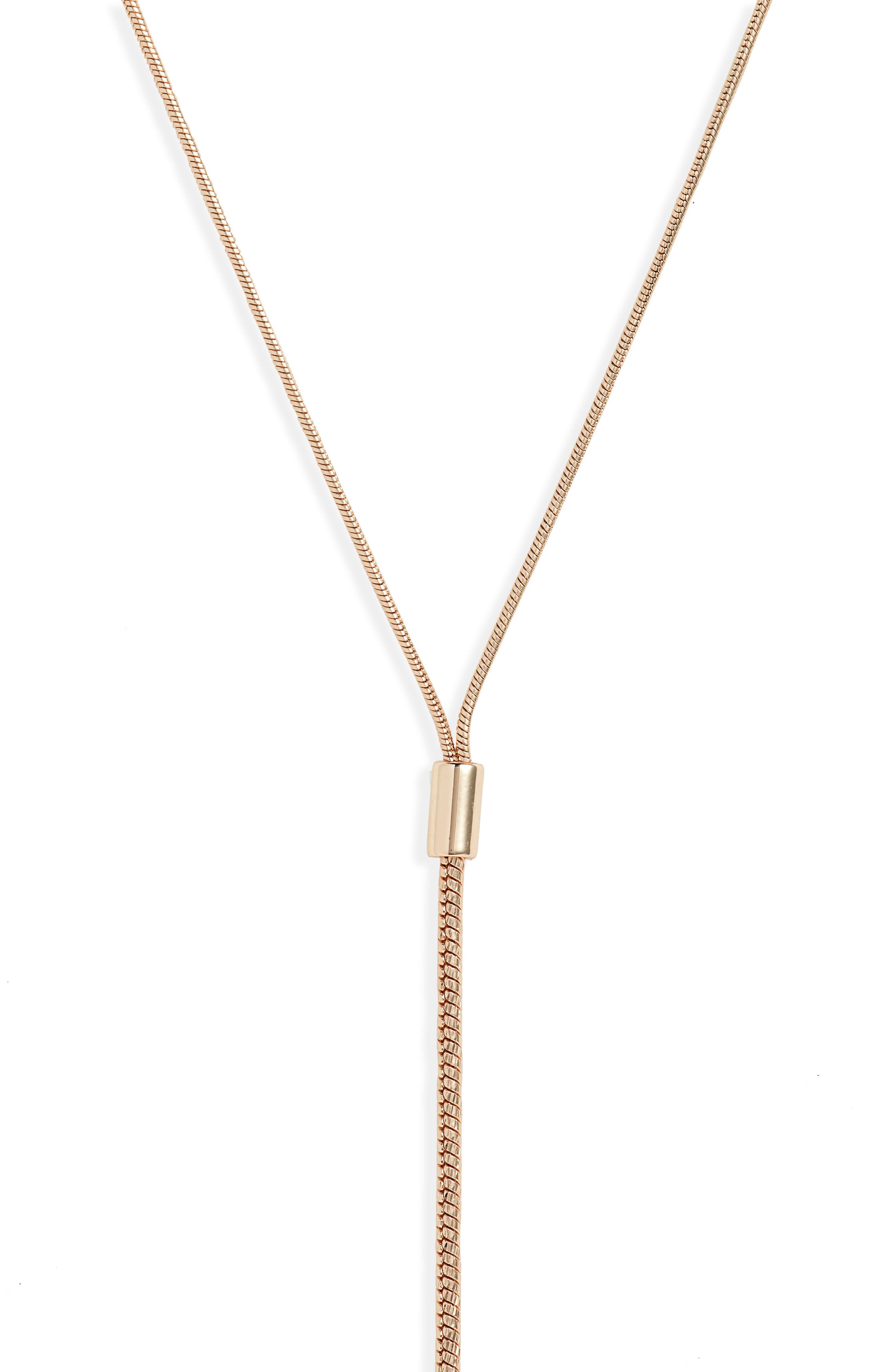 Nordstrom Halogen® Faceted Snake Chain Y-Necklace