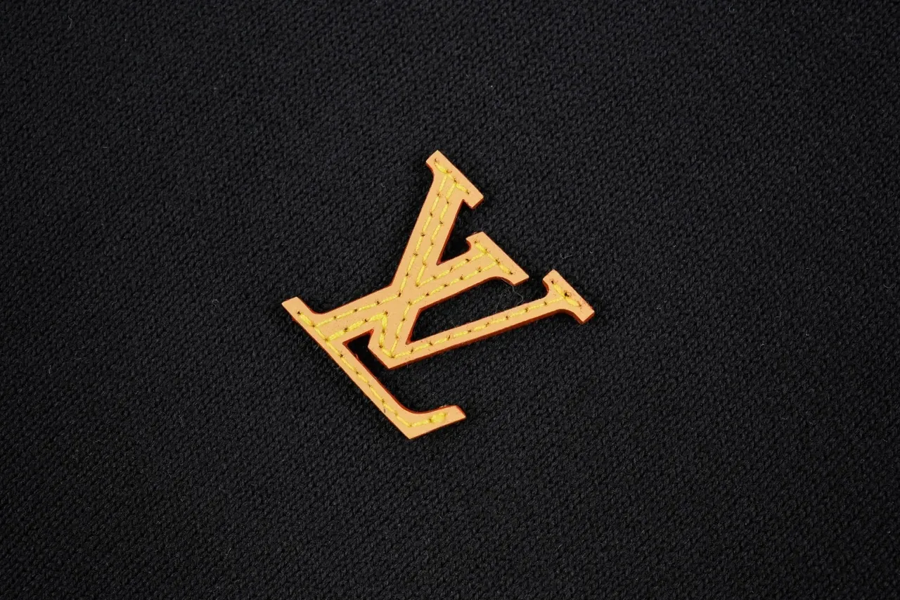 Louis Vuitton Black Leather Patch Knit Polo Shirt product photo from LabelPicks