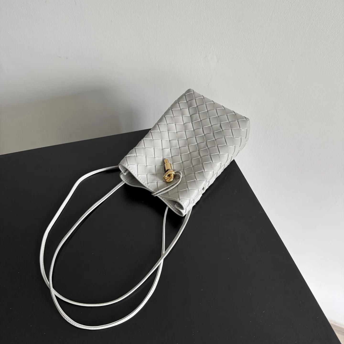 Bottega Veneta Andiamo Intrecciato Woven Leather Crossbody Bag product photo from LabelPicks