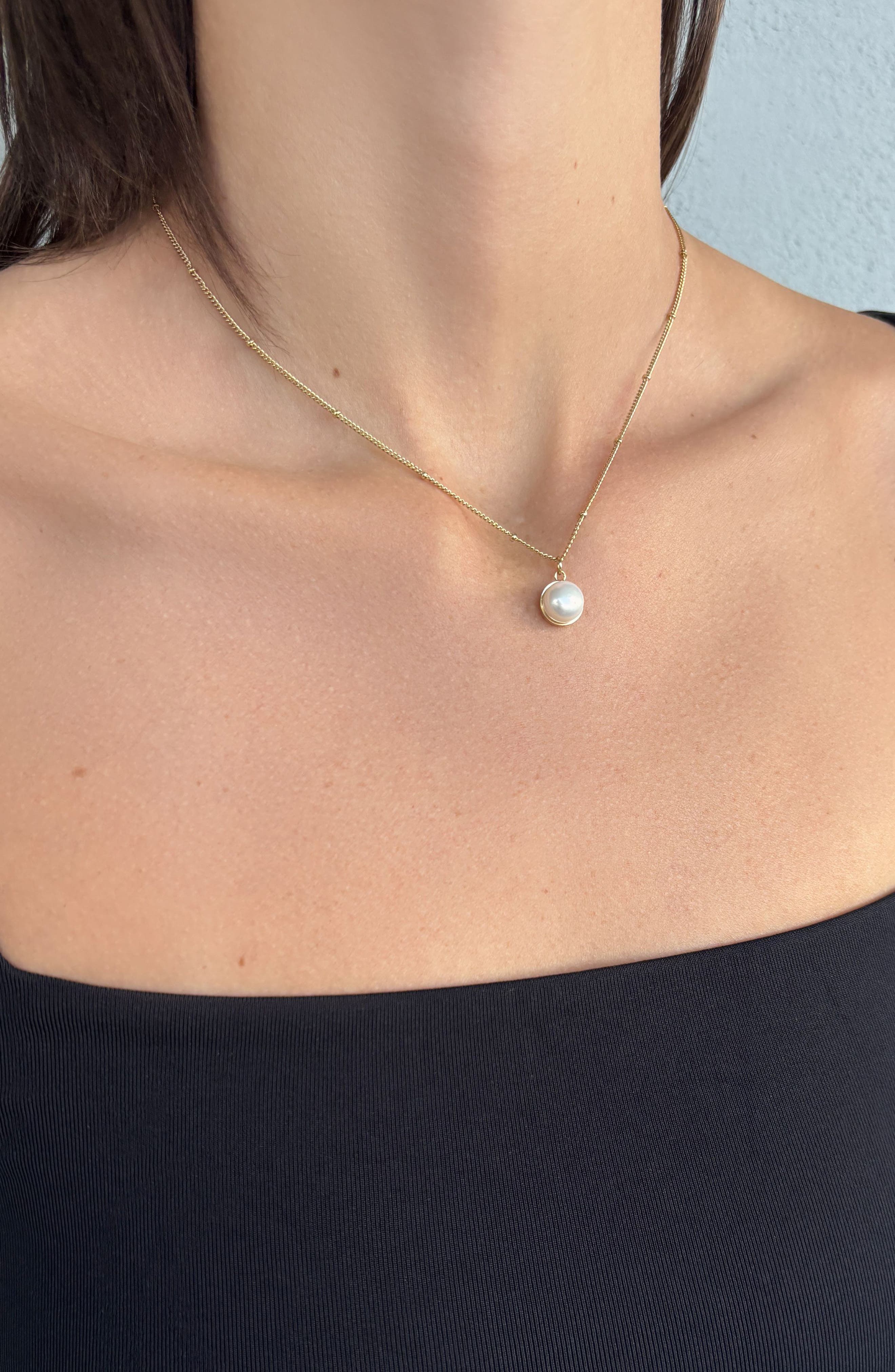 Adornia 14K Gold Plated Freshwater Pearl Pendant Necklace