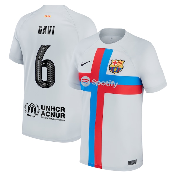 Gavi Barcelona Nike 2022/23 Third Breathe Stadium Replica Player Jersey - Gray
