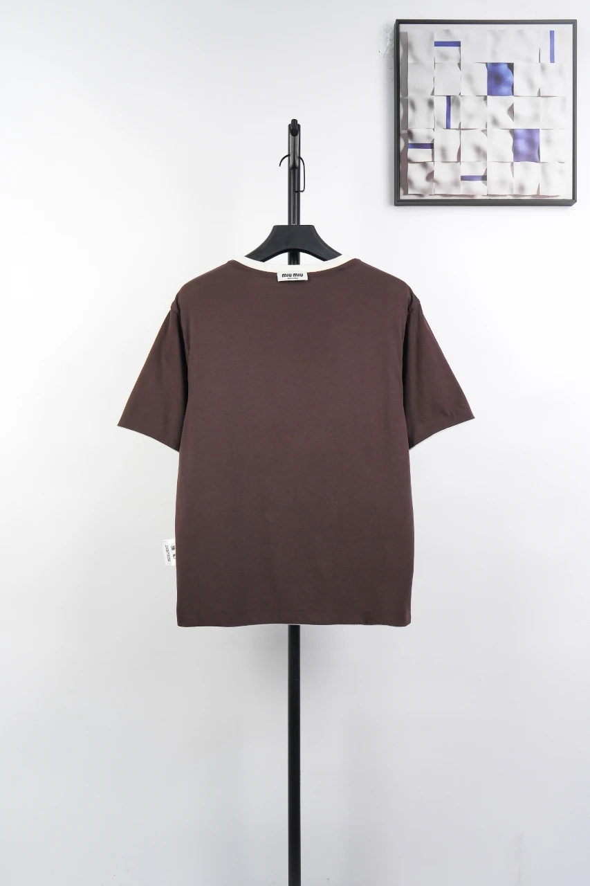 Miu Miu White Black Stripe Reversible T-Shirt product photo from LabelPicks