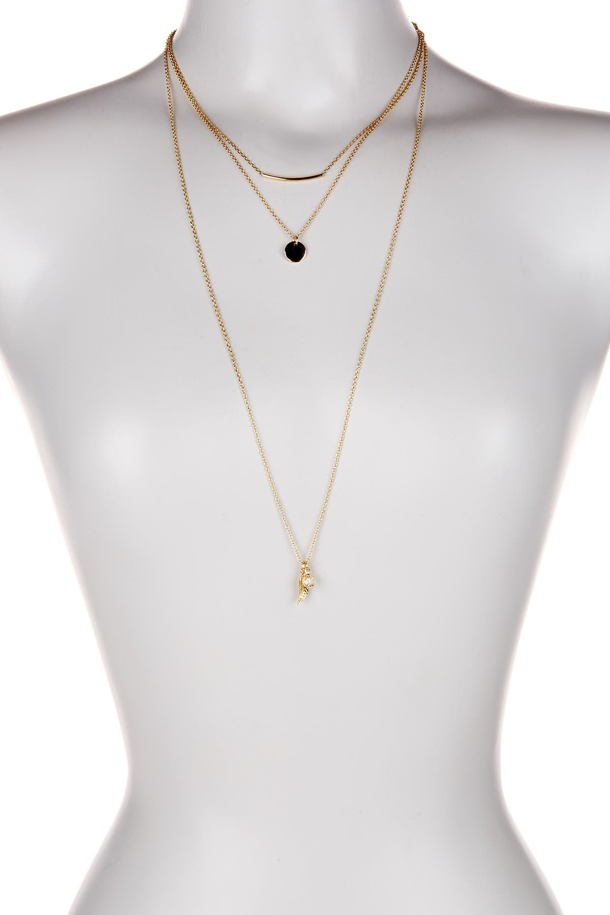 OLIVIA WELLES 14K Gold Plated Layered Mixed Necklace