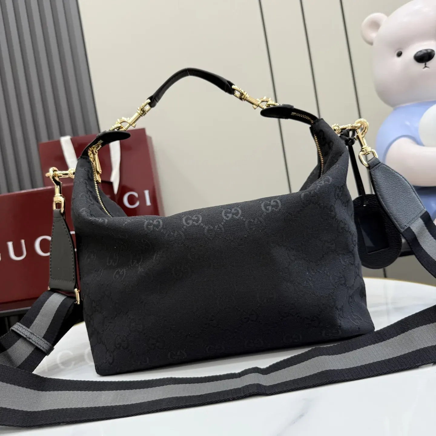 Gucci Black Canvas and Leather Shoulder Bag product photo from LabelPicks