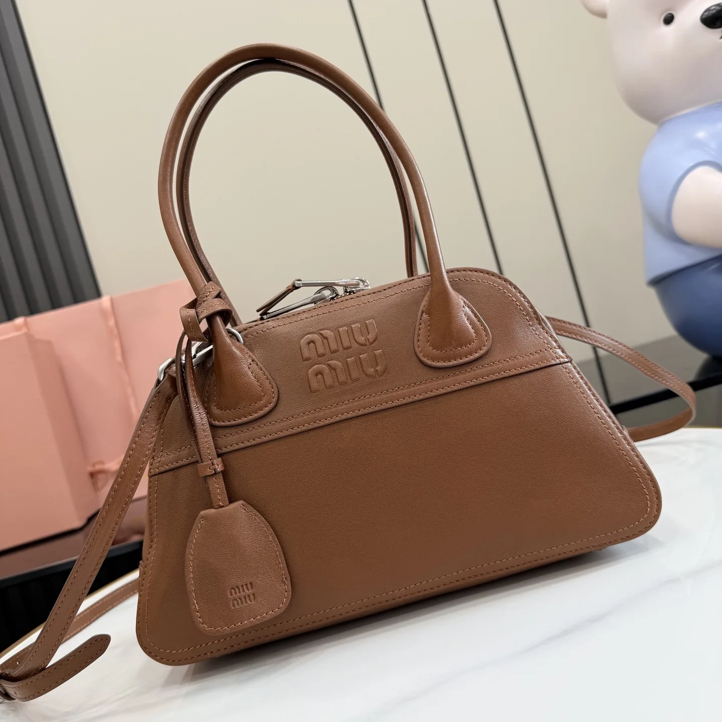 Miu Miu Vivant Brown Lambskin Top Handle Bag product photo from LabelPicks