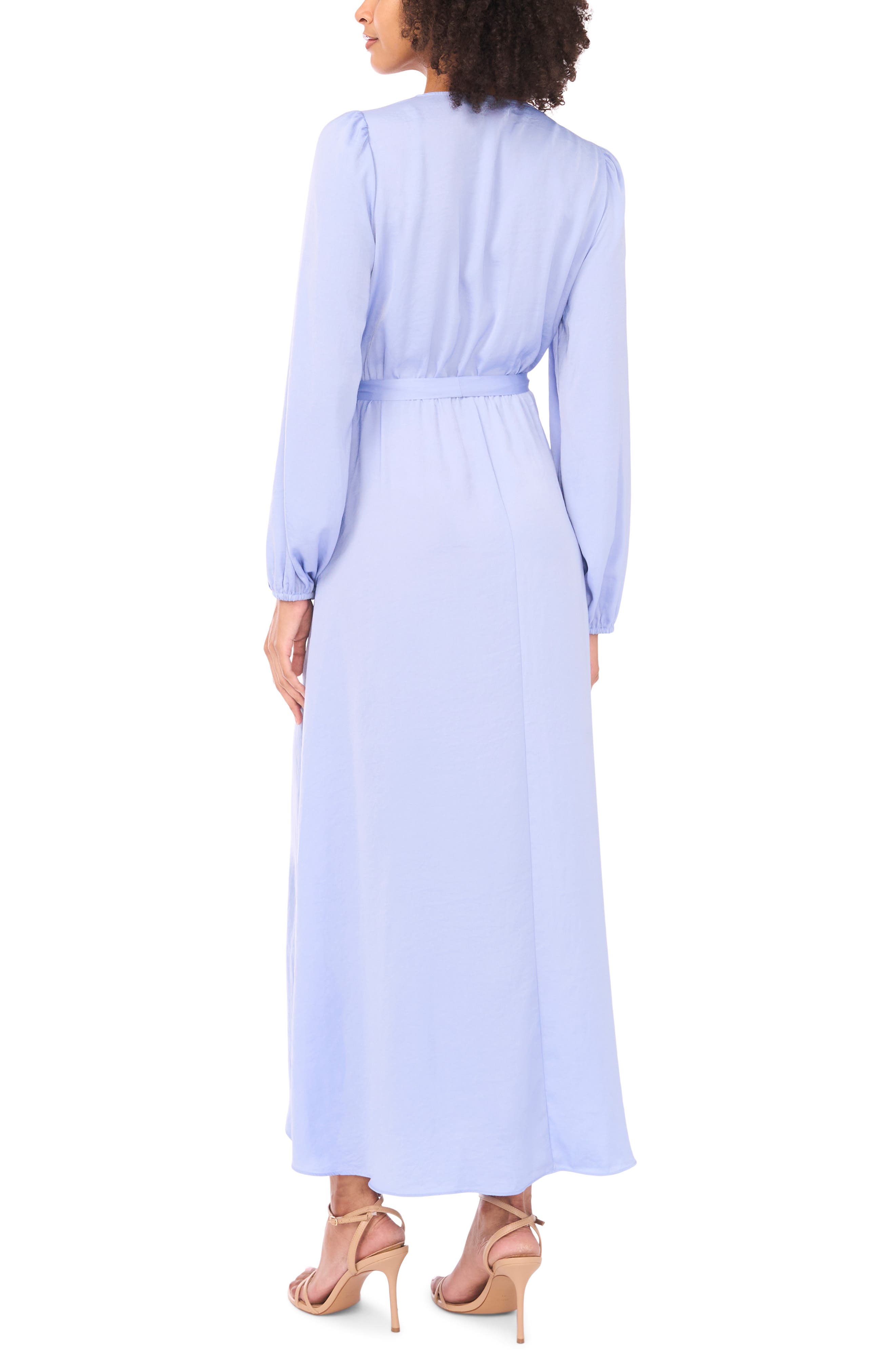Vince Camuto Wrap Front Long Sleeve Maxi Dress