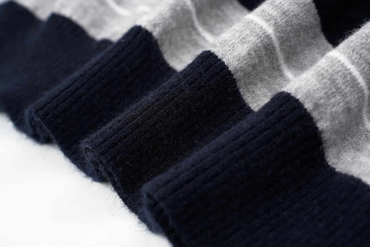 Miu Miu Navy White Stripe Logo Half Zip Sweater product photo from LabelPicks