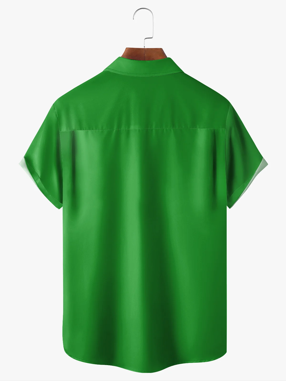 St. Patrick's Day Shamrock Chest Pocket Short Sleeve Bowling Shirt