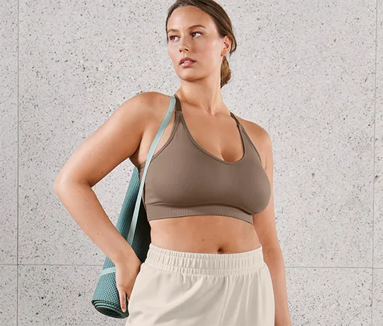Seamless-Sportbustier, braun