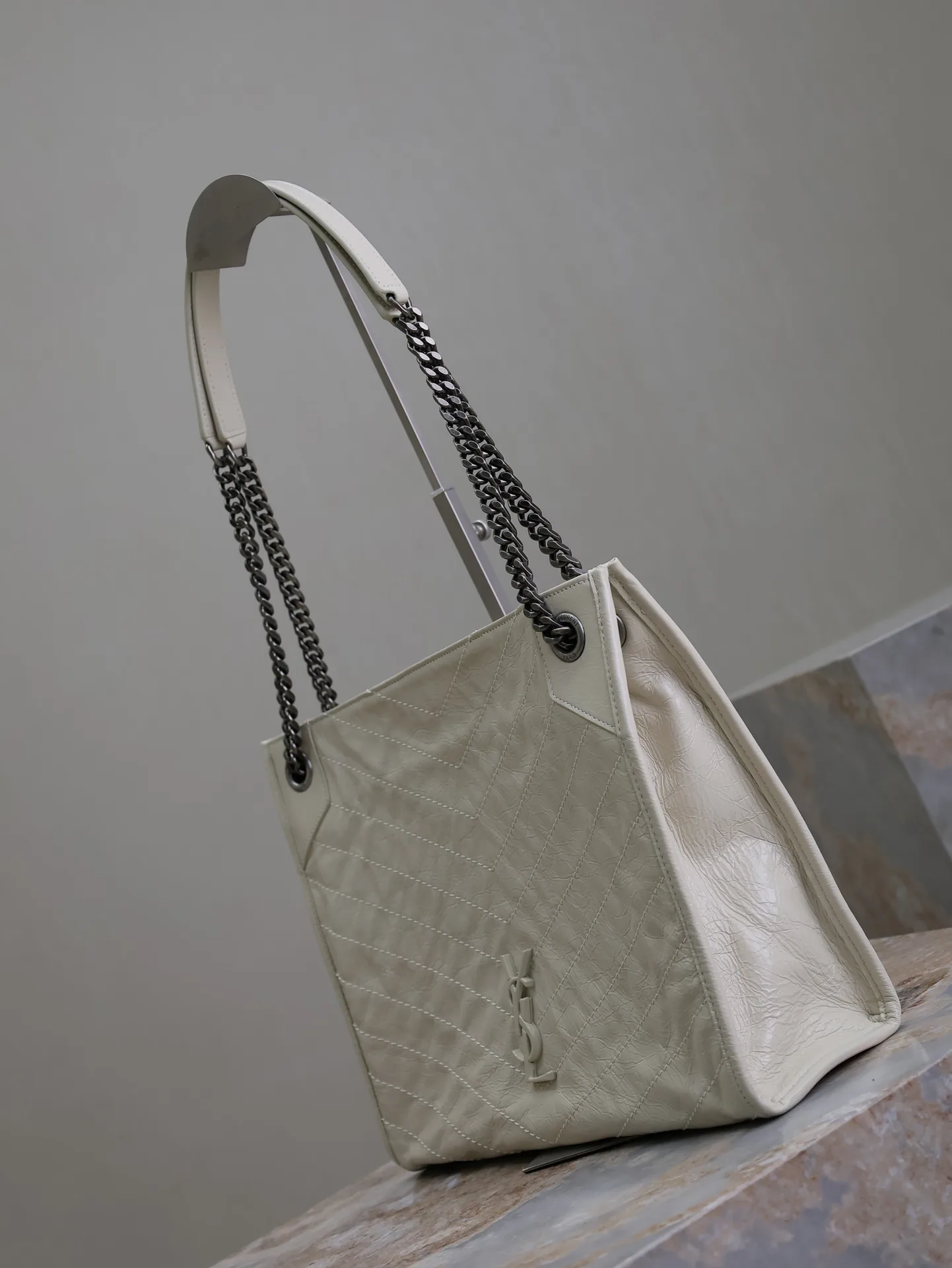 Bottega Veneta White Calfskin Tote Bag product photo from LabelPicks