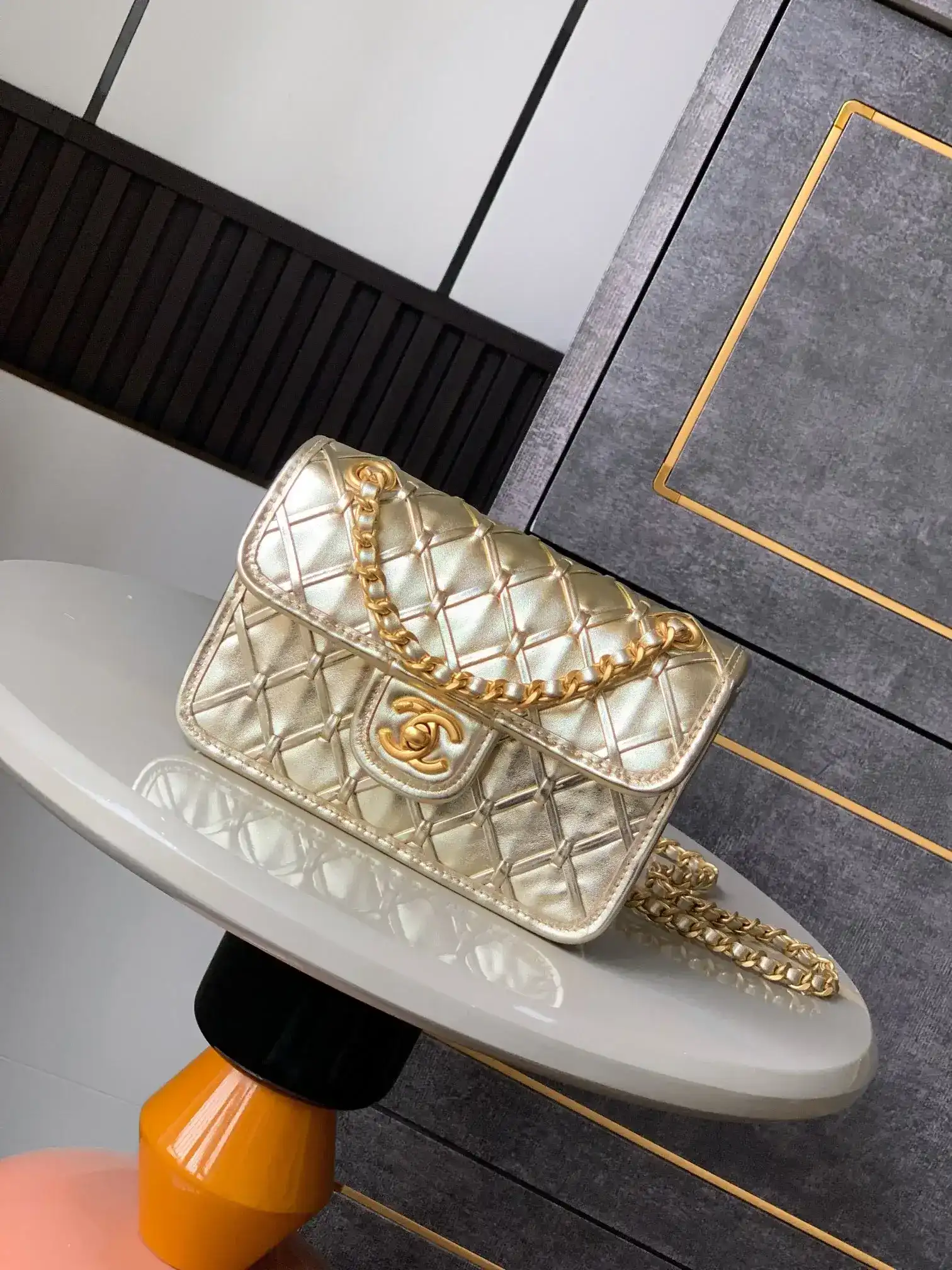 Chanel Woven Leather Classic Flap Shoulder Bag product photo from LabelPicks