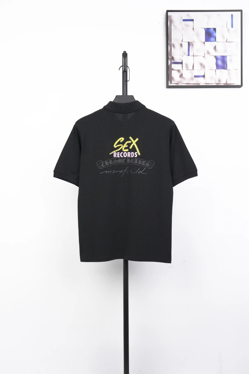 Chrome Hearts Black Graffiti Print Polo Shirt product photo from LabelPicks
