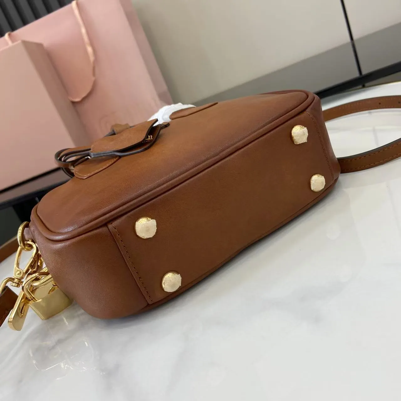 Miu Miu Brown Calfskin Top Handle Bag product photo from LabelPicks