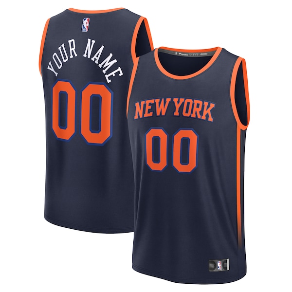 New York Knicks  Youth Custom Fast Break Jersey - Navy - Statement Edition
