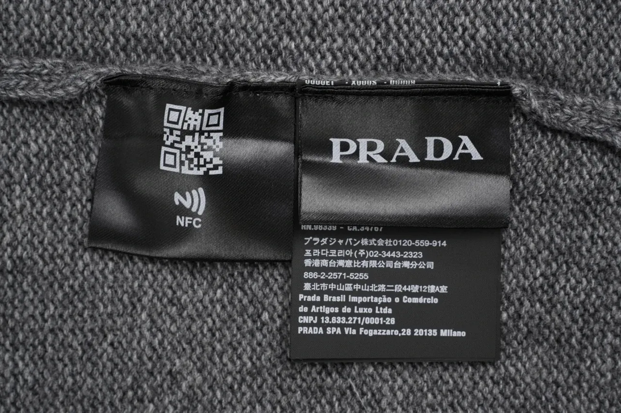 Prada Grey Wool Logo Zip Cardigan product photo from LabelPicks