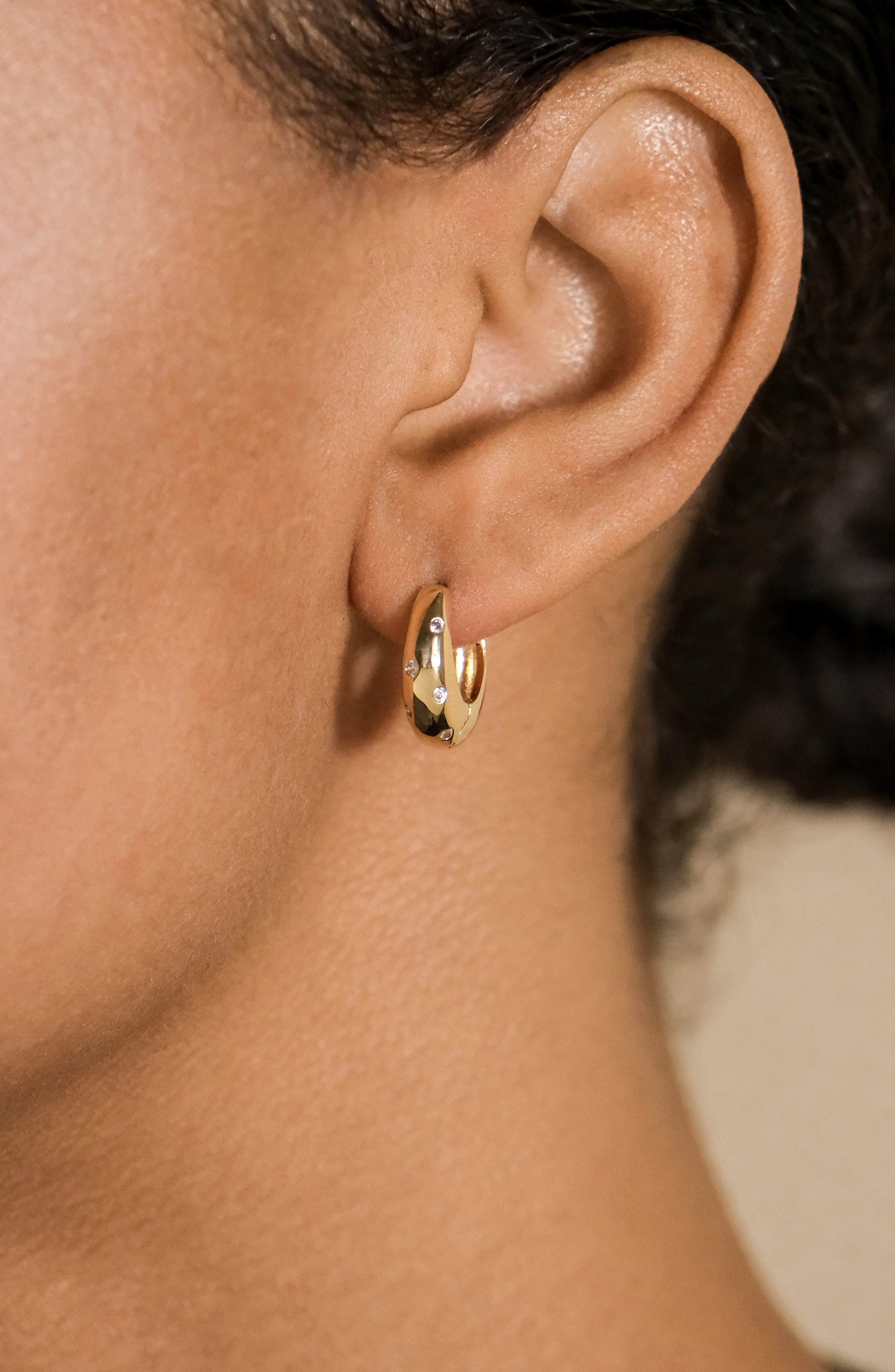 Sterling Forever Sierra CZ Hoop Earrings
