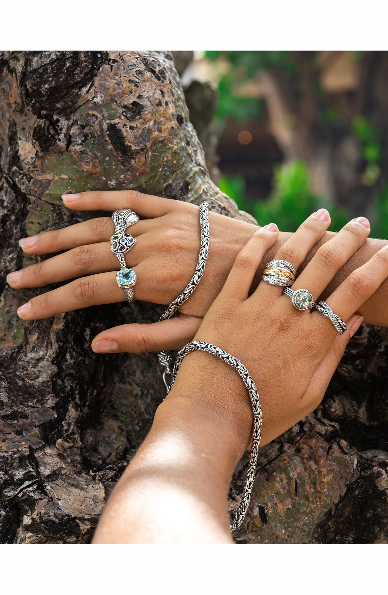 SAMUEL B. Two-Tone Wheat Chain Ring
