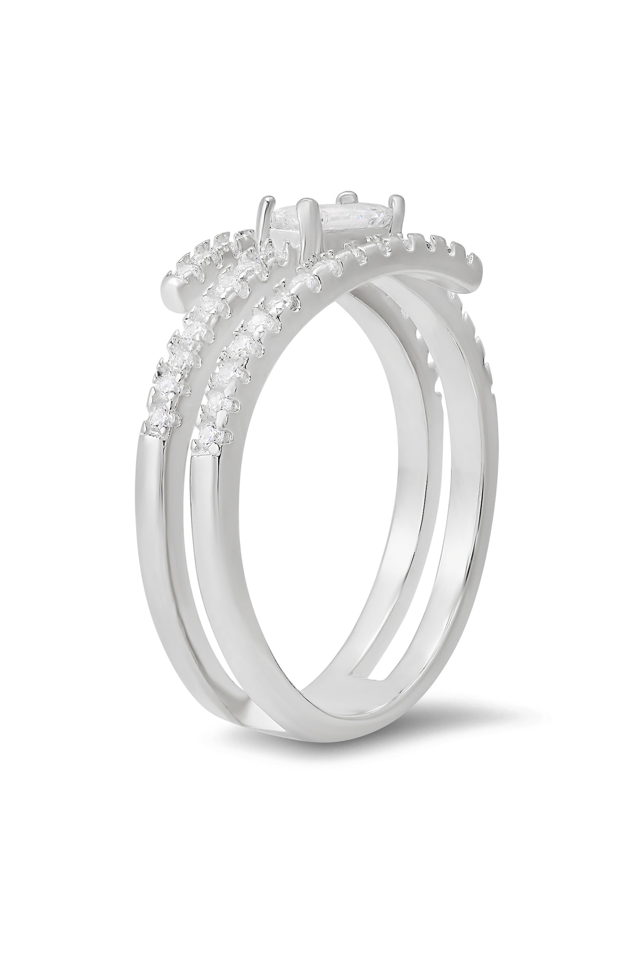 Queen Jewels Cubic Zirconia Bypass Ring