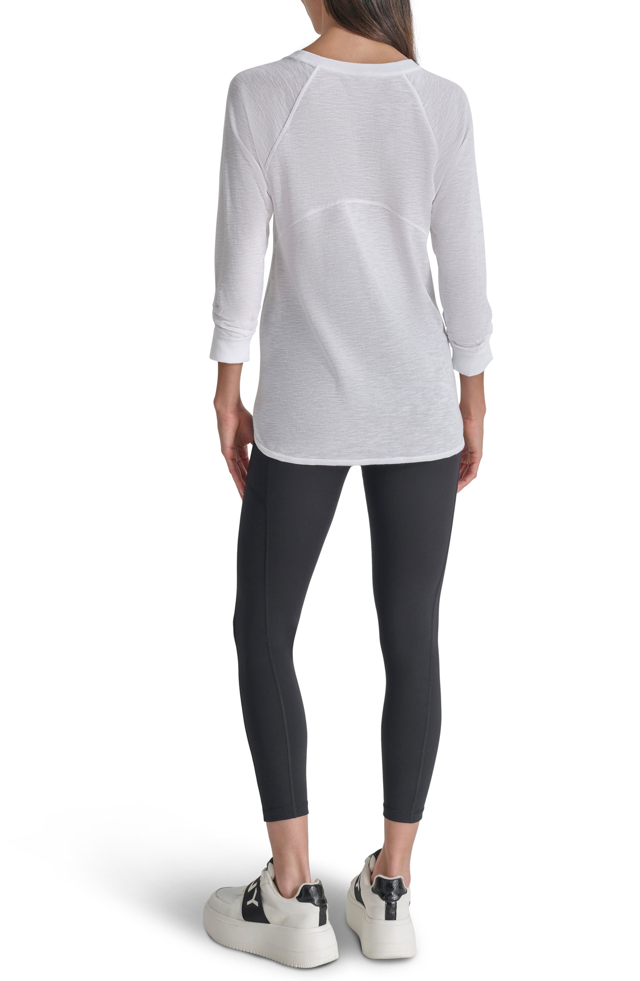 DKNY Slub Waffle High-Low T-Shirt