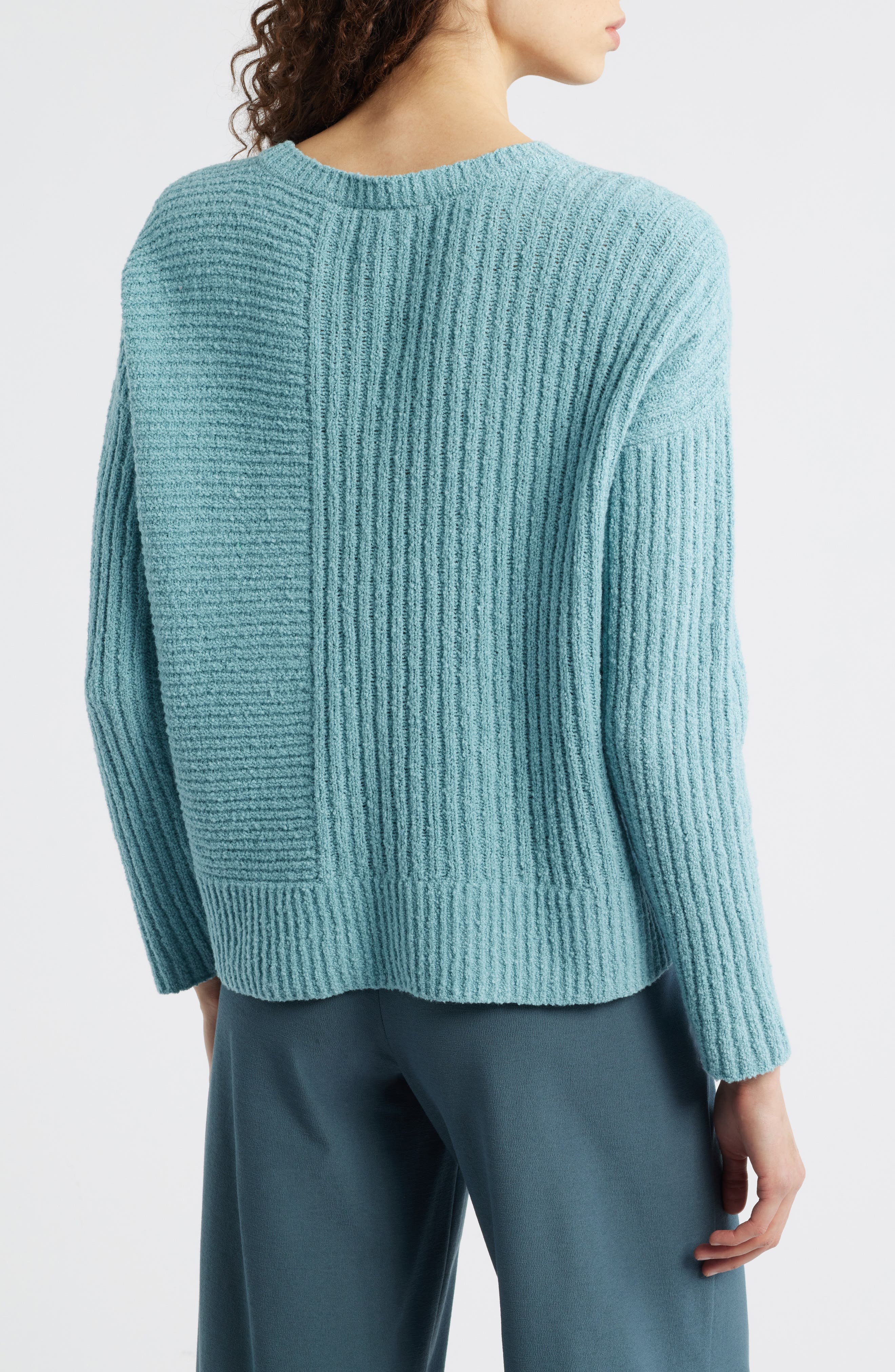 Eileen Fisher Crewneck Rib Organic Cotton Blend Sweater