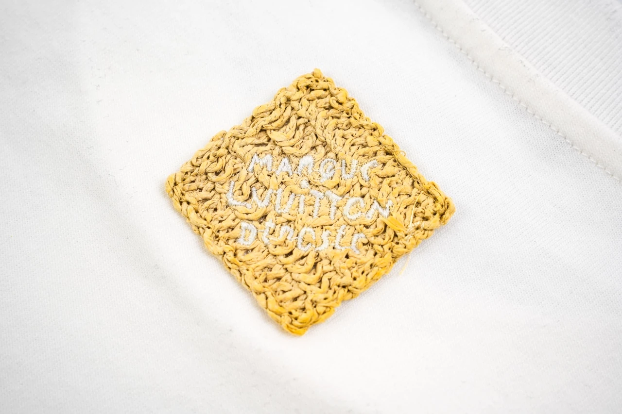 Louis Vuitton White Raffia Badge T-Shirt product photo from LabelPicks