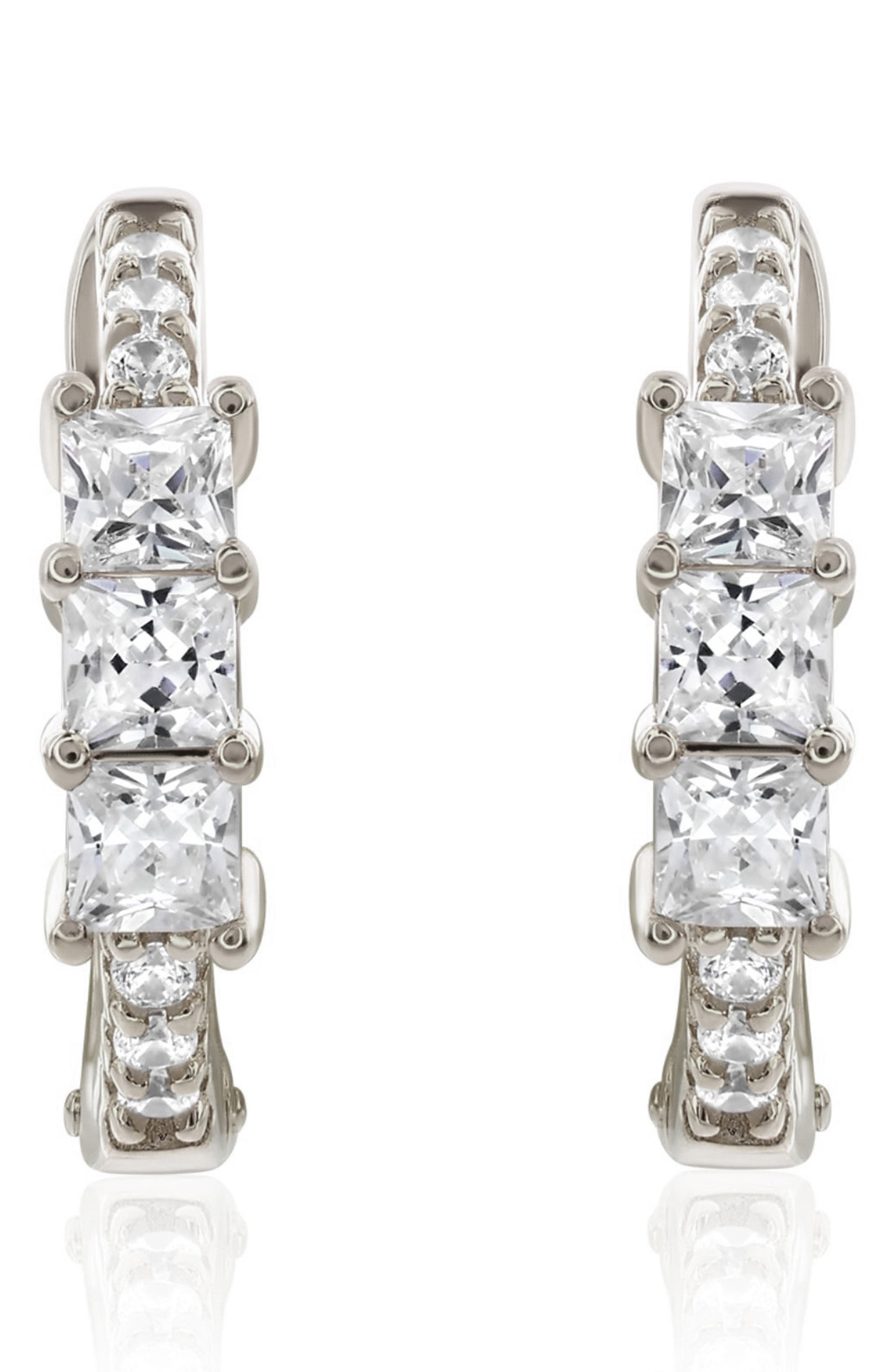 SUZY LEVIAN Cubic Zirconia Huggie Hoop Earrings